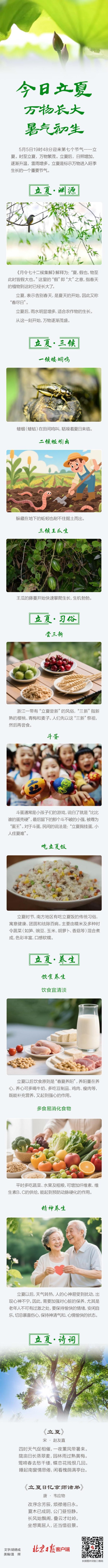 你好，夏天！今日立夏，万物长大，暑气初生