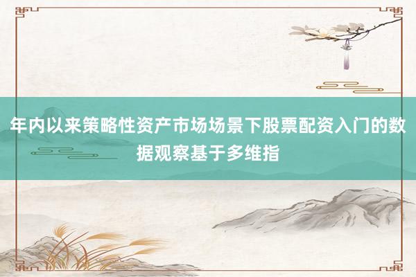 年内以来策略性资产市场场景下股票配资入门的数据观察基于多维指