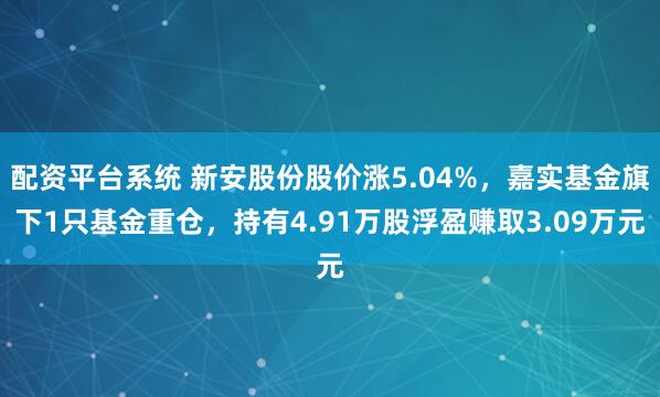 配资平台系统 新安股份股价涨5.04%，嘉实基金旗下1只基金重仓，持有4.91万股浮盈赚取3.09万元