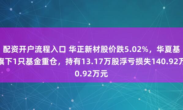 配资开户流程入口 华正新材股价跌5.02%,华夏基金旗下1只基金重仓,持有13.17万股浮亏损失140.92万元