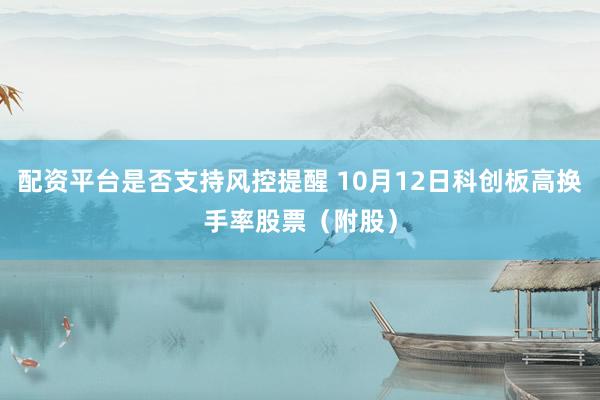 配资平台是否支持风控提醒 10月12日科创板高换手率股票（附股）