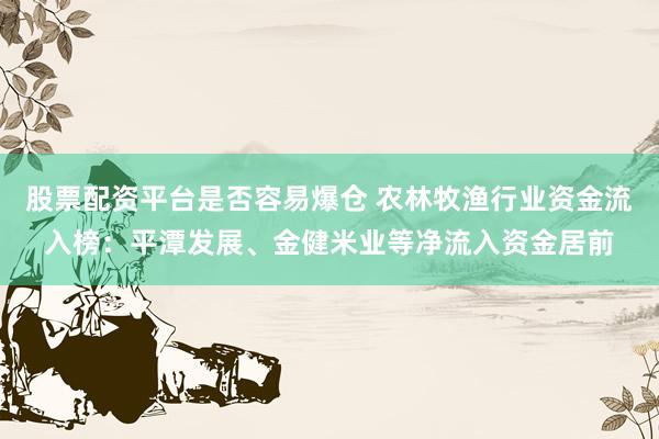 股票配资平台是否容易爆仓 农林牧渔行业资金流入榜：平潭发展、金健米业等净流入资金居前